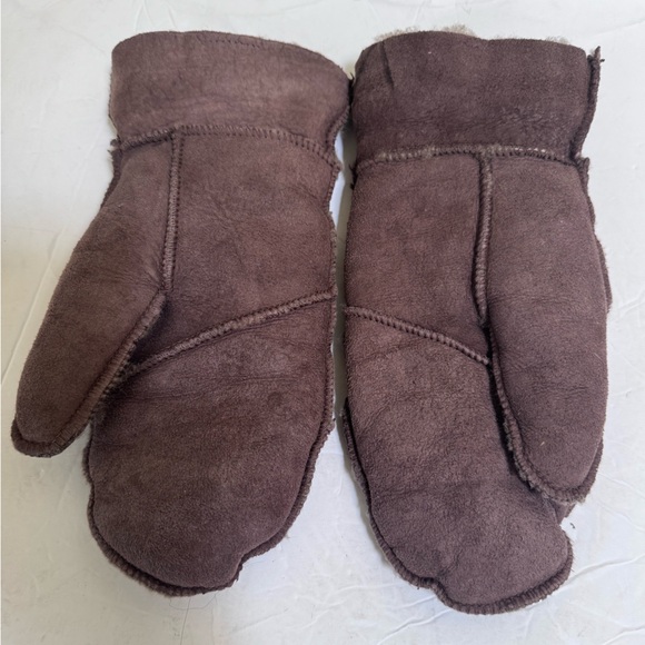 Hand Made NEW Shearling Sheepskins Fur Mittens Soft Warm Gloves Unisex Brown S - Picture 4 of 15